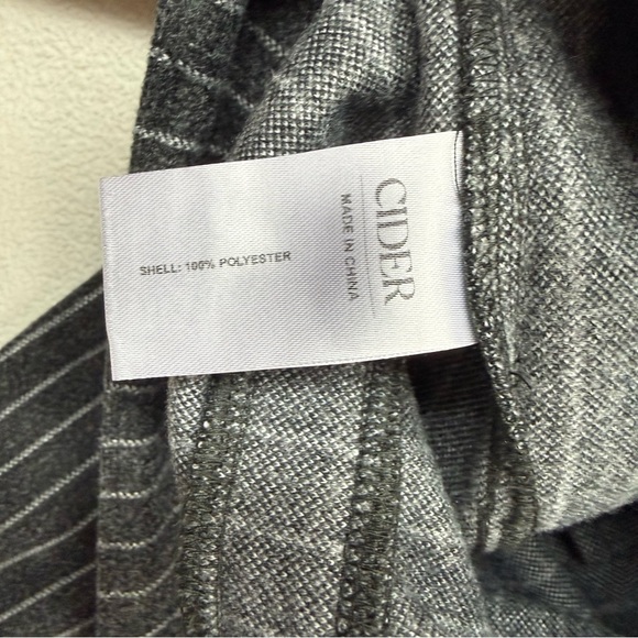 Cider Wide Leg Gray Pinstripe Pleated Trousers - Picture 11 of 11